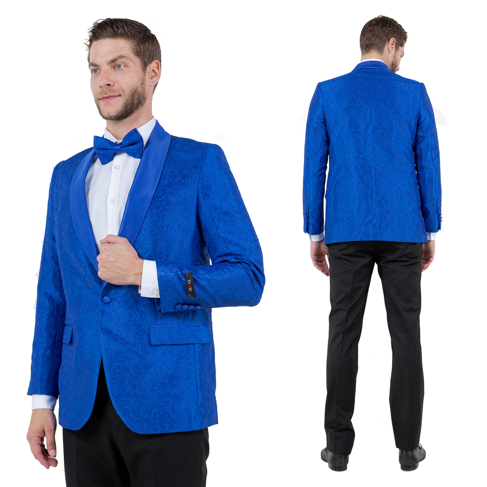 Tazzio Paisley Blazer Only Slim Fit Mens Jacket, Royal